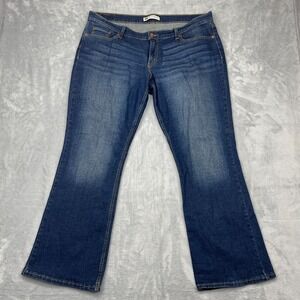 Levi's 524 Bootcut Jeans Womens 17M (41x31) Blue Denim Faded Too Superlow Grunge